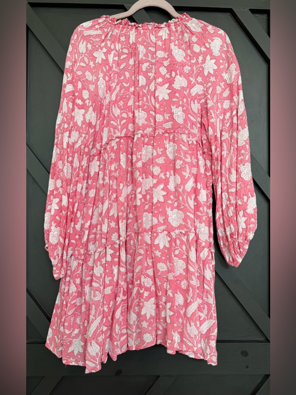 J. Marie Emilia Rose Floral Long Sleeve Dress in Pink, Size Large - Picture 5 of 7